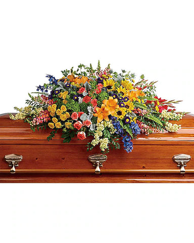 Colourful Reflections Casket spray