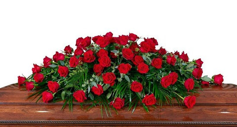 The Departed Red Rose Casket Spray