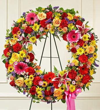 Serene Blessing Standing Wreath - Multicolor FNBR-108
