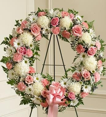 Serene Blessings Standing Wreath Bright - Pink & White | FNWP-119