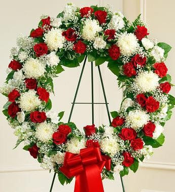 Serene Blessings Standing Wreath Bright - Red & White | FNR-119